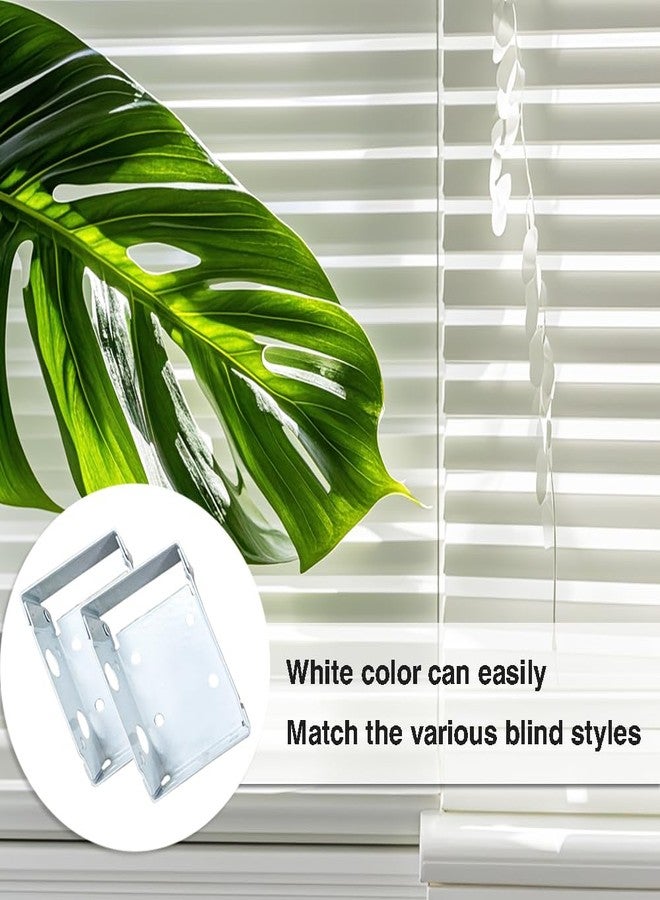 WSHAITE 2pcs Mini Metal Window Blind Brackets Box Mounting Bracket for Window Low Profile Blinds 2inch White Headrail Holder Bracket - Image 4